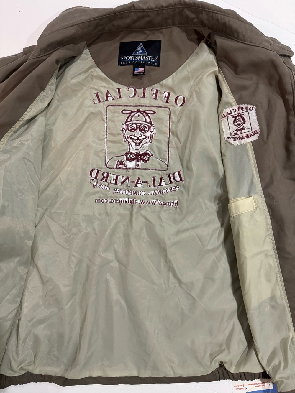 Vintage Dial A Nerd Sportsmaster Tech Jacket USA Made Computer Guru L - Picture 4 of 9